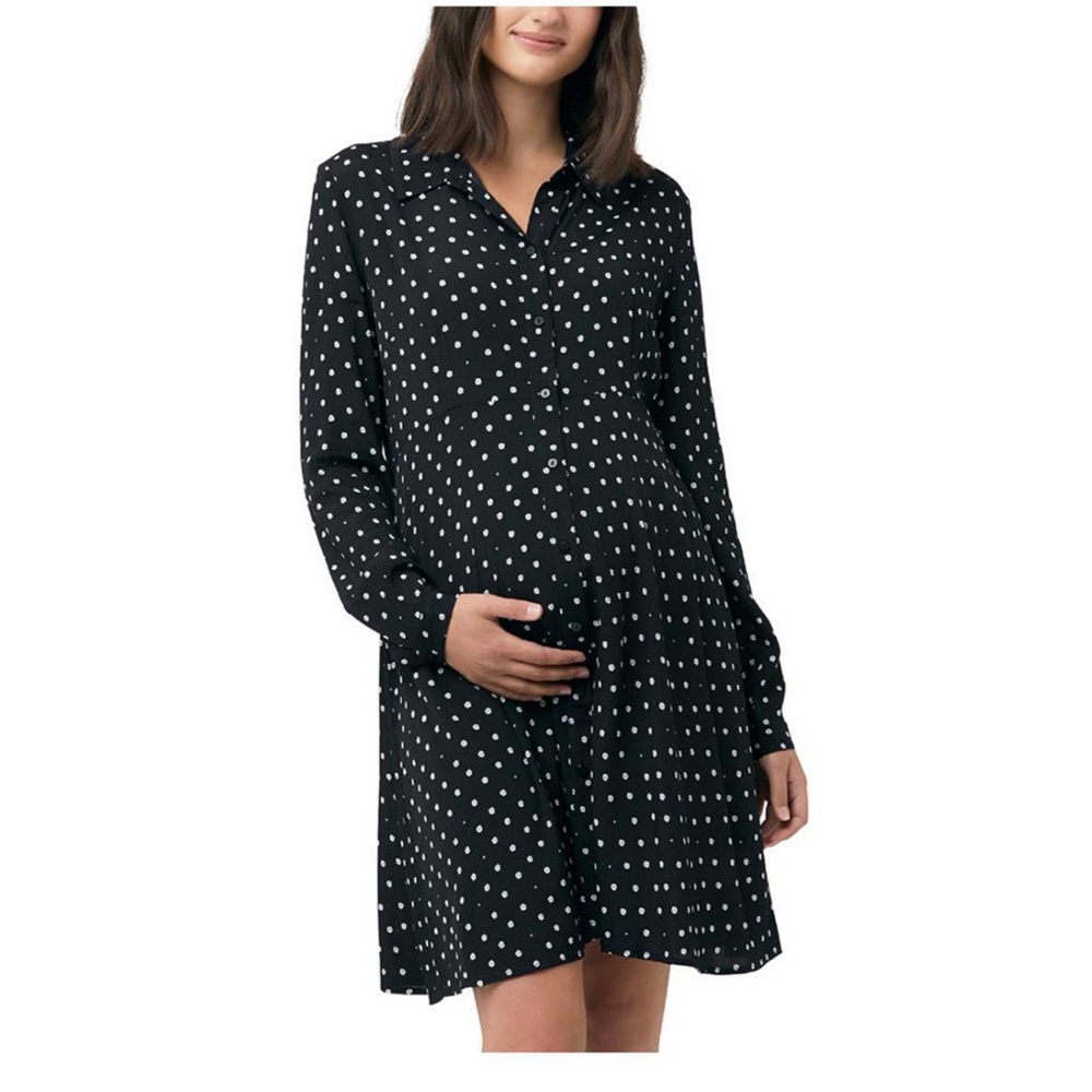 Ripe Maternity Collared Shirt Dress